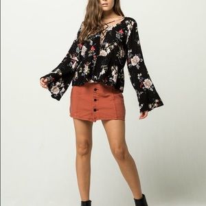Bell-Sleeve Floral Baby Doll Top